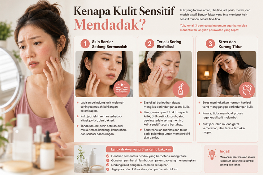 kulit sensitif mendadak